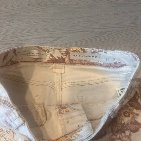 Anthropologie Jeans Womens 27 Pilcro Letterpress Floral Hi Rise Trouser Bootcut - Picture 3 of 5